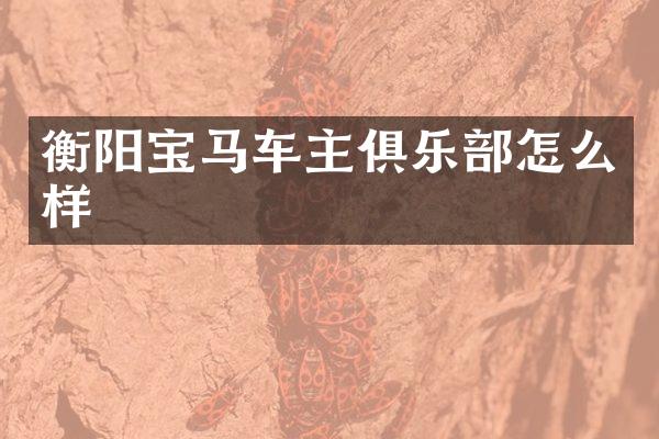 衡阳宝马车主俱乐部怎么样