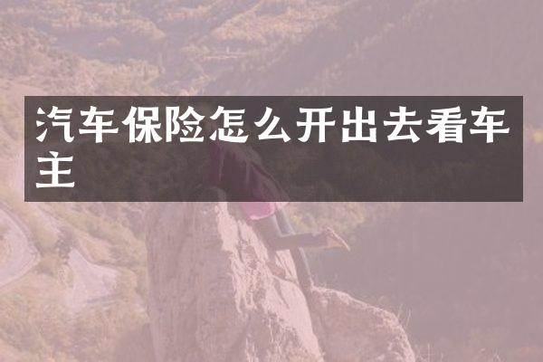 汽车保险怎么开出去看车主