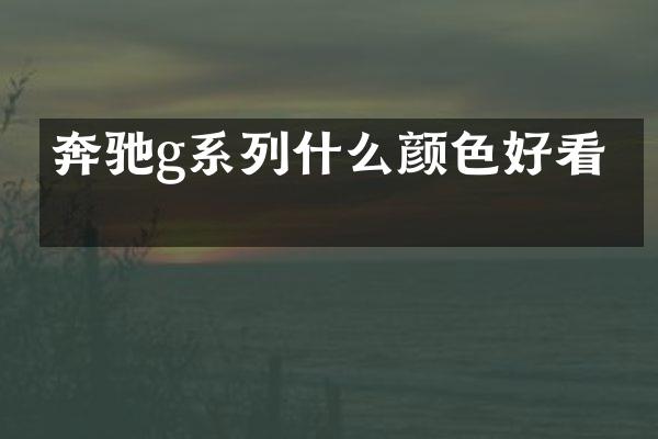 奔驰g系列什么颜色好看吗