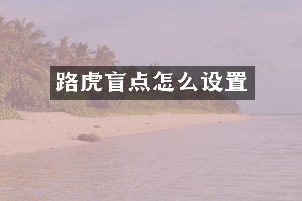 路虎盲点怎么设置