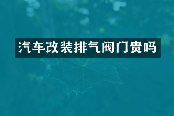 汽车改装排气阀门贵吗