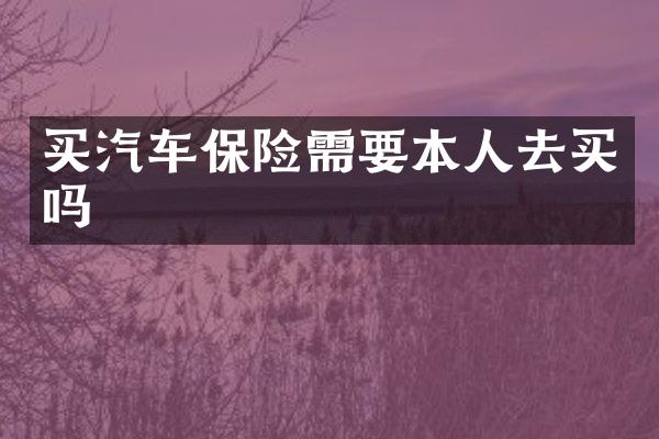 买汽车保险需要本人去买吗