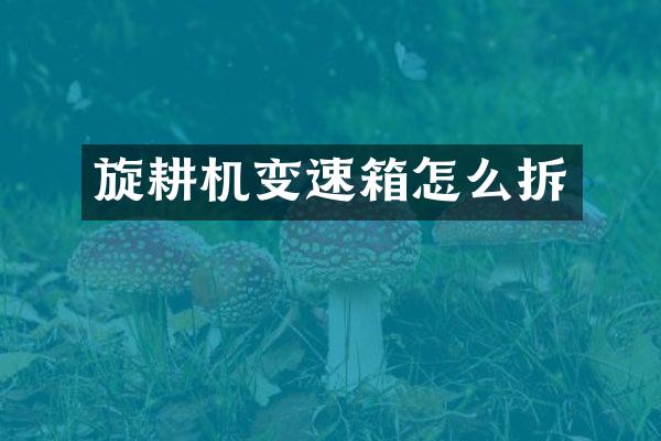 旋耕机变速箱怎么拆