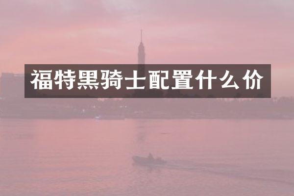 福特黑骑士配置什么价