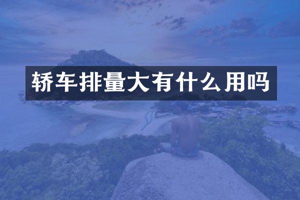 轿车排量大有什么用吗