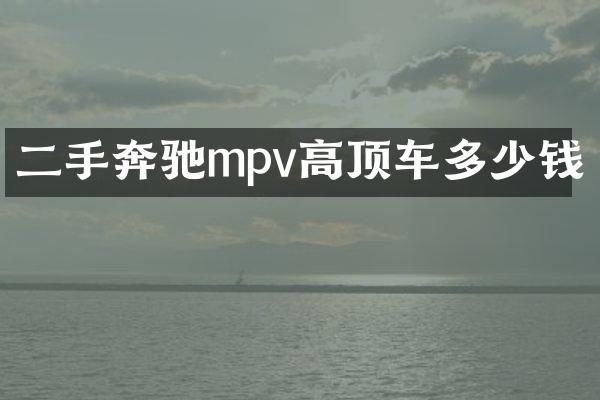 二手奔驰mpv高顶车多少钱