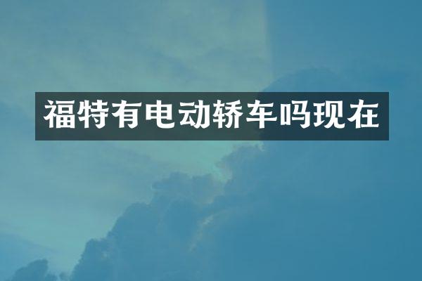 福特有电动轿车吗现在