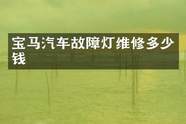 宝马汽车故障灯维修多少钱