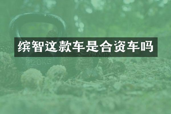 缤智这款车是合资车吗