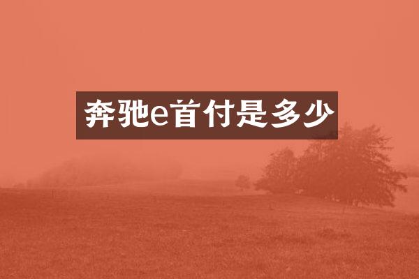 奔驰e首付是多少