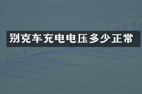 别克车充电电压多少正常