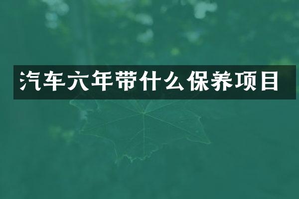 汽车六年带什么保养项目