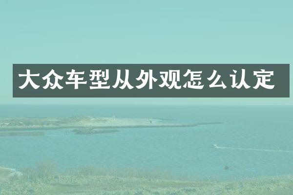 大众车型从外观怎么认定
