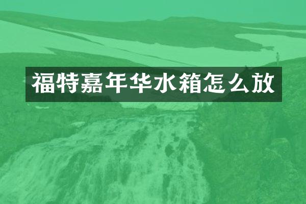 福特嘉年华水箱怎么放
