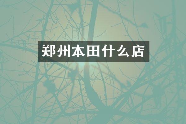 郑州本田什么店