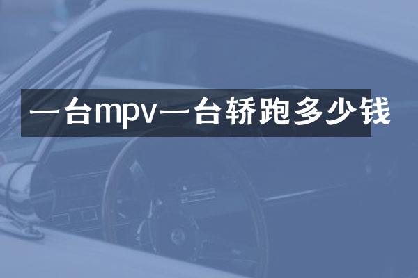 一台mpv一台轿跑多少钱