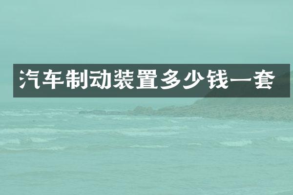 汽车制动装置多少钱一套