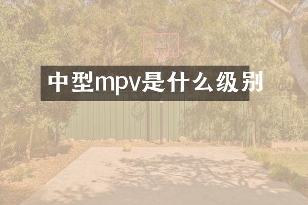 中型mpv是什么级别