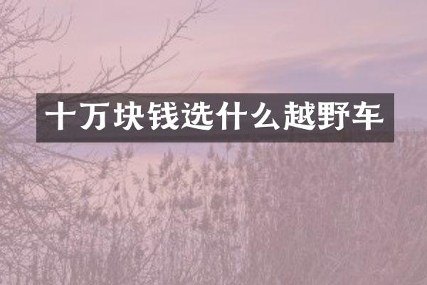 十万块钱选什么越野车