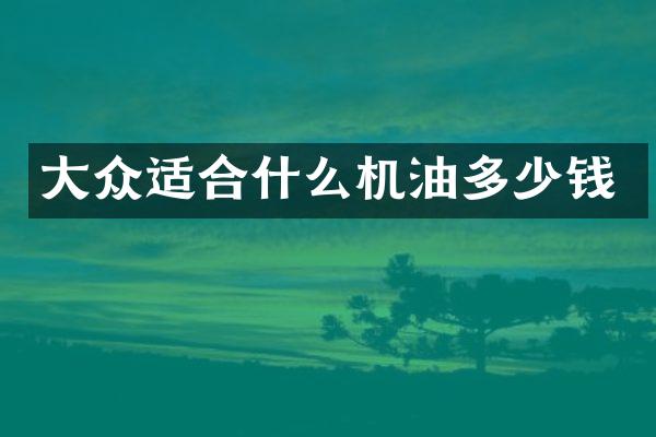 大众适合什么机油多少钱