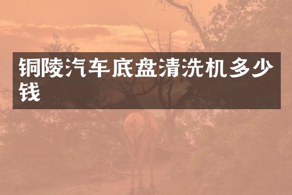 铜陵汽车底盘清洗机多少钱