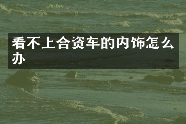 看不上合资车的内饰怎么办