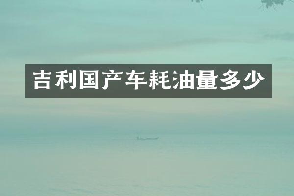 吉利国产车耗油量多少