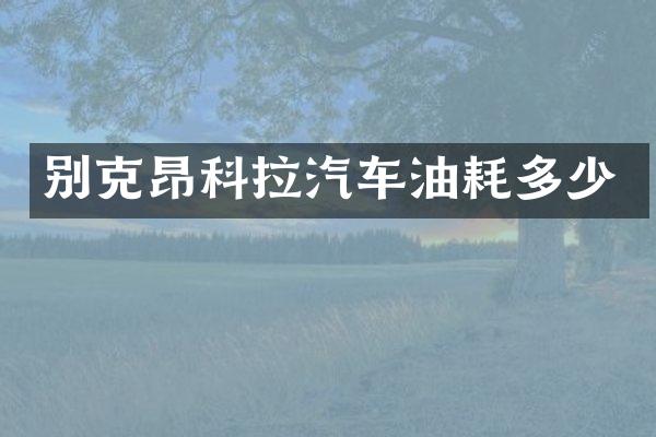 别克昂科拉汽车油耗多少