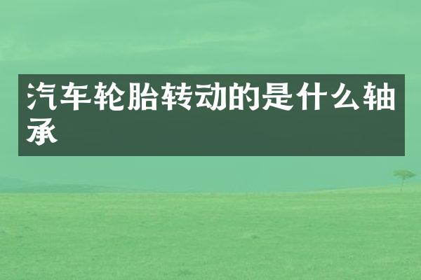 汽车轮胎转动的是什么轴承