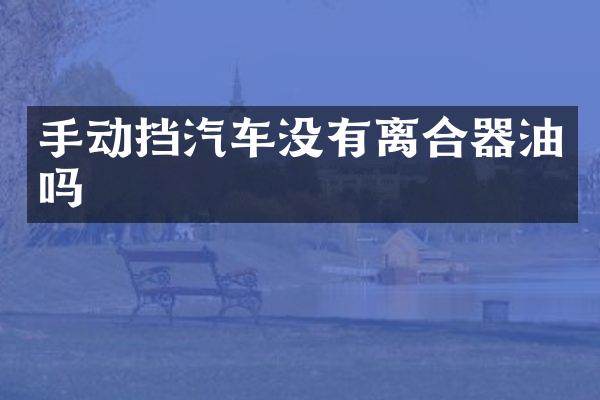 手动挡汽车没有离合器油吗