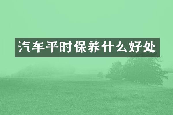 汽车平时保养什么好处