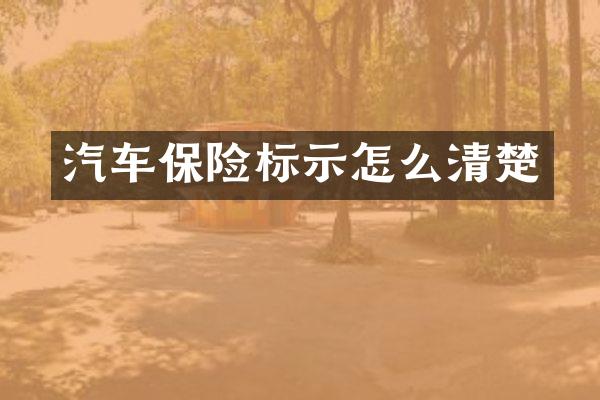 汽车保险标示怎么清楚