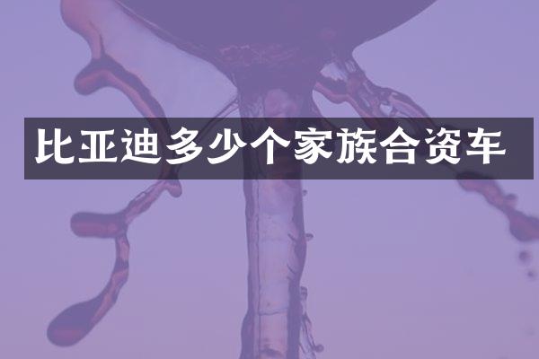 比亚迪多少个家族合资车