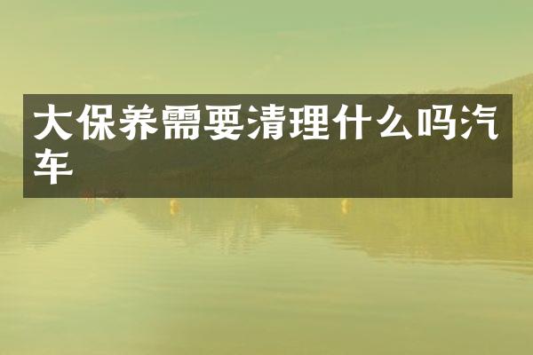 大保养需要清理什么吗汽车