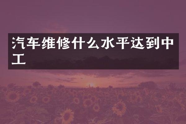 汽车维修什么水平达到中工