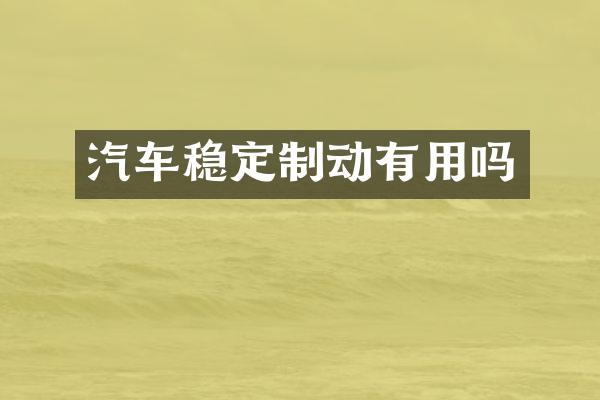 汽车稳定制动有用吗