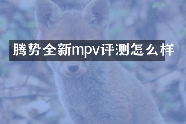 腾势全新mpv评测怎么样