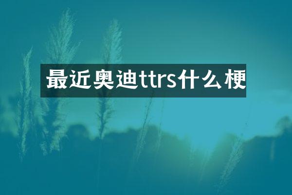 最近奥迪ttrs什么梗