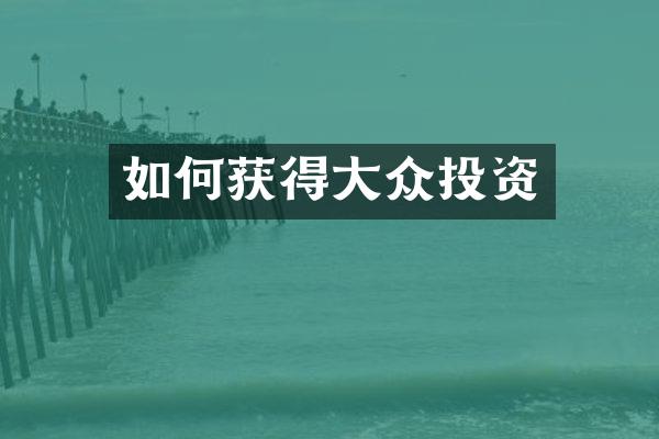 如何获得大众投资