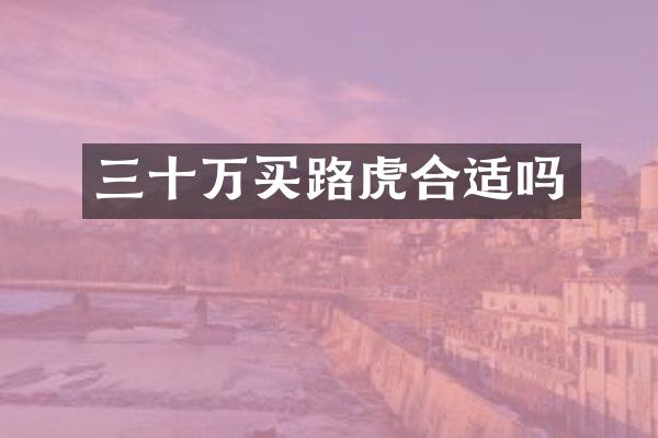 三十万买路虎合适吗