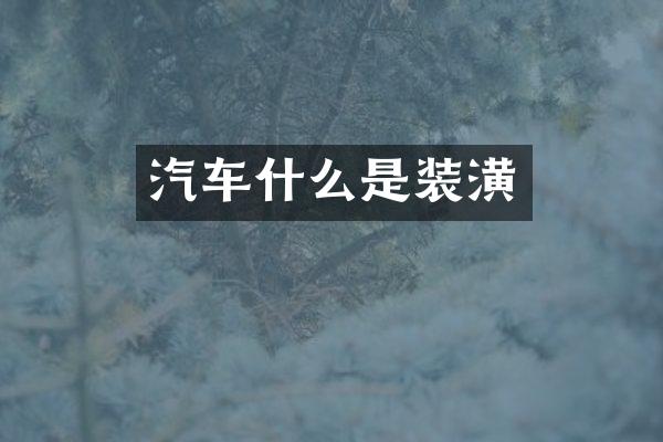 汽车什么是装潢