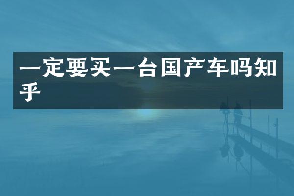 一定要买一台国产车吗知乎