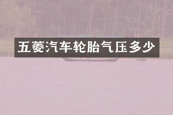 五菱汽车轮胎气压多少
