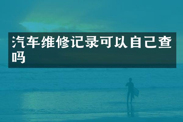 汽车维修记录可以自己查吗