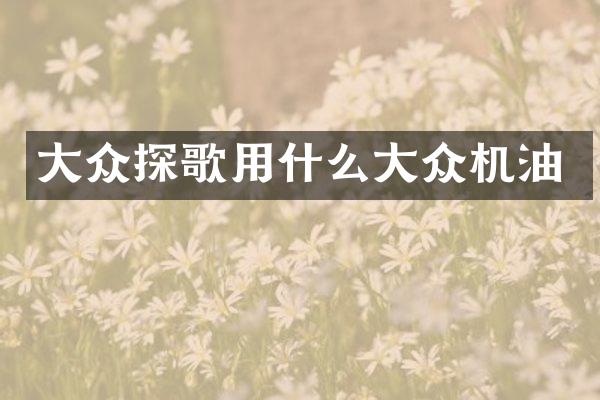 大众探歌用什么大众机油