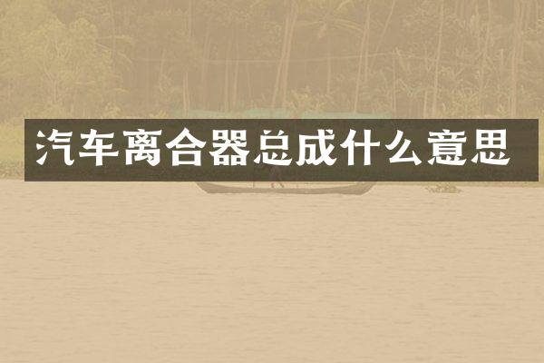 汽车离合器总成什么意思