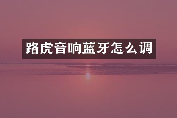 路虎音响蓝牙怎么调