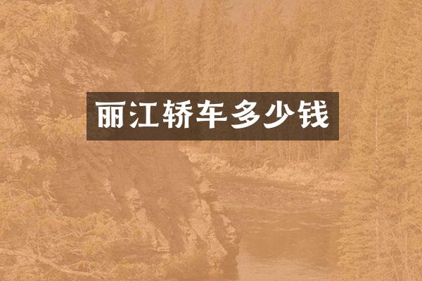 丽江轿车多少钱