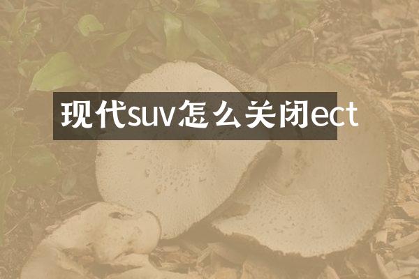 现代suv怎么关闭ect