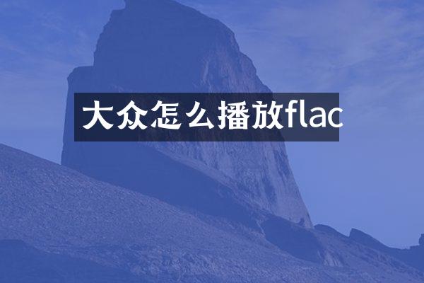 大众怎么播放flac